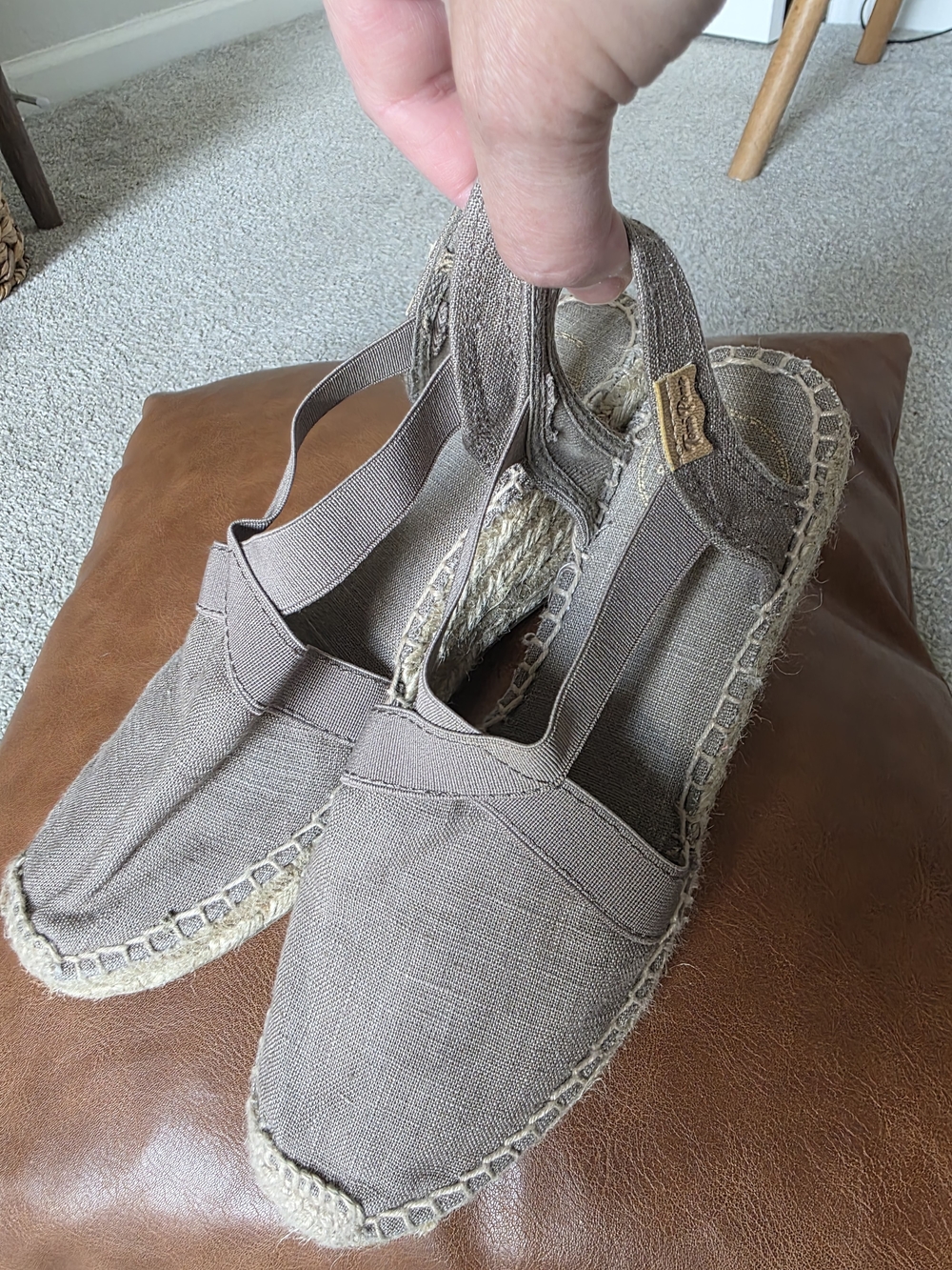 Women’s Taupe Espadrille Slingback Flats